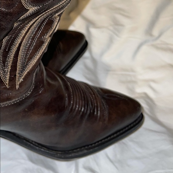 Justin Heeled Boots Pointed Toe Cowgirl Boots 7.5 - Picture 6 of 7